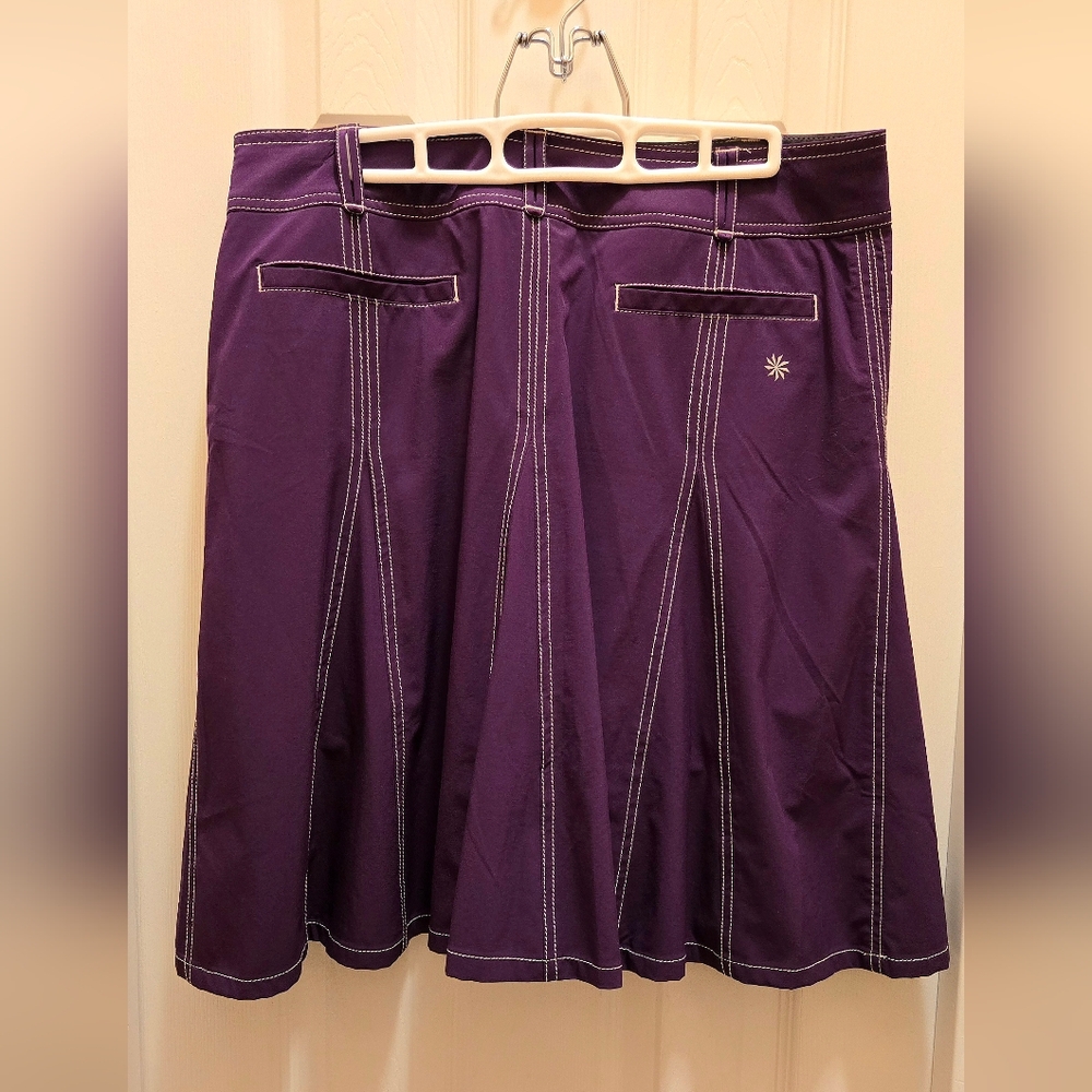 COPY - EUC Athleta A-Line Flared Whatever Skort Skirt in Dark Purple Size 12 - Picture 2 of 16